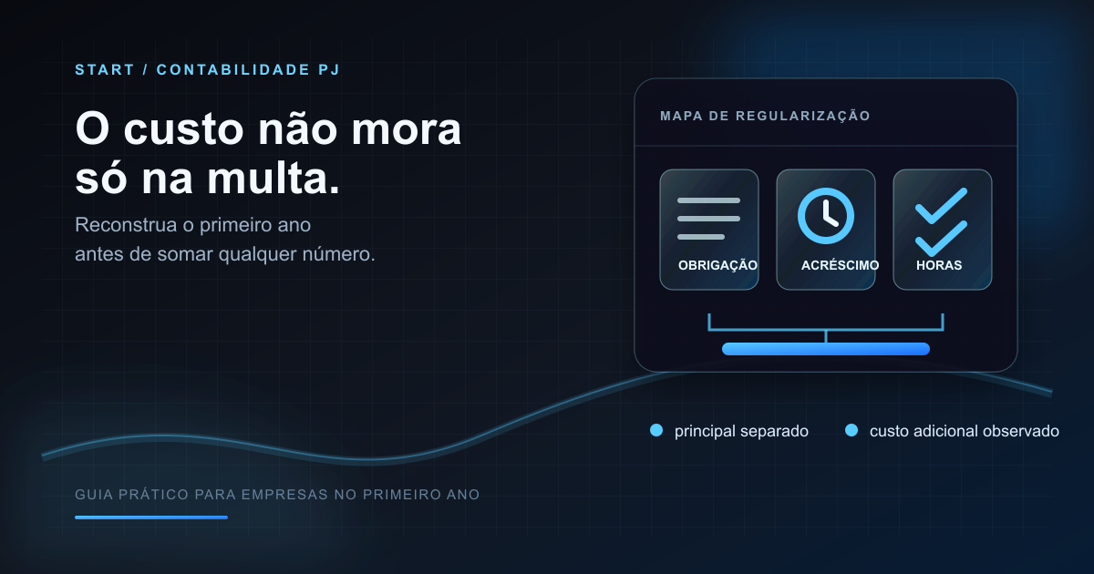 Ilustração editorial de uma caixa de documentos sendo reorganizada em três linhas: obrigação, acréscimo e horas de correção.